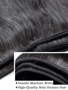 #1B 12A 真人发束 14-32 英寸直发 未经加工 编织发 3 束 真人发 自然黑 - Natural Black - 查看 3