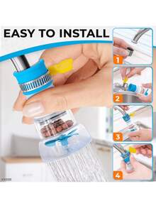 1pc 360° Rotating Faucet Nozzle With Filter - Water-Saving Sprayer For Kitchen & Bathroom Durable Silicone Attachment With Adjustable Water Flow & High-Pressure SprayEasy-Install Aerator For Sink Faucets & Shower Heads - Multi-Use Water Accessory - Multicolor - View 9