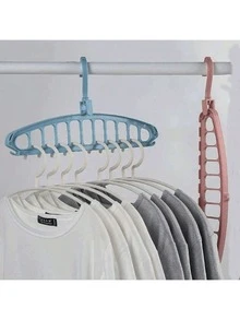1 pieza Percha de ropa multifuncional ahorradora de espacio, estante de almacenamiento de armario de plástico, percha de ropa plegable portátil adecuada para el almacenamiento del armario, esencial para viajar - Multicolor - Ver 15