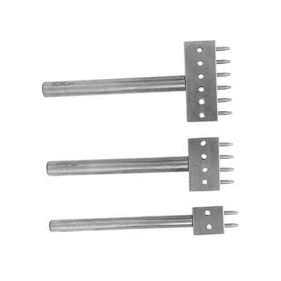 3PCS Spacing Punch Tool DIY Leather Craft Hole Punching Set Belt Hole Puncher(8mm(2+4+6) )