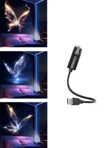 1pc Dreamlike Creative Projection Lamp, Atmosphere Projection Lamp, Dreamlike Projection Night Light, Ocean Butterfly Projection Lamp. Portable Design, USB Powered, 360° Rotation. Suitable For Ceiling Decoration, Bedroom Decoration, Party Decoration, Holiday Decoration, Birthday Atmosphere Decoration And Background Pattern Decoration. - Warm white light - View 14
