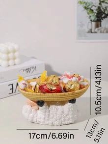 1 pièce Plateau de décoration de bureau en résine mouton mignon, convient pour les événements de célébration, le bureau, la maison, la décoration de table du salon (le nœud est un accessoire pour la photo, non inclus dans le produit), convient également pour la salle de bain, la chambre, grande capacité - Multicolore - Voir 16