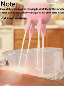 1个奶牛造型牛奶盒盖 | 适用于2.7厘米/1.062英寸瓶口，PLA硬质材料，粉色，逼真卡通造型，趣味餐桌厨房小工具，实用牛奶倾倒防尘盖 - 彩色 - 查看 5