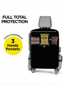 2 piezas Protector de respaldo de asiento de coche + Bolsa de almacenamiento de 3 bolsillos, Alfombrilla antideslizante y resistente al agua de gran tamaño, Protector de asiento trasero, Protector de respaldo de asiento de coche para prevenir el polvo, el barro y los arañazos - Almohadilla de protección universal para el interior del automóvil, Accesorios de protección para el interior del automóvil - Multicolor - Ver 12