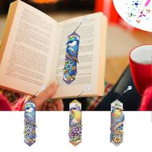 3pcs Diamond Painting Bookmarks - Peacock, Bird Series Patterns, Acrylic Material With Special Shaped Gems Pendant, For Home Office Supplies Reading, Hobbyist Gifts - View 15