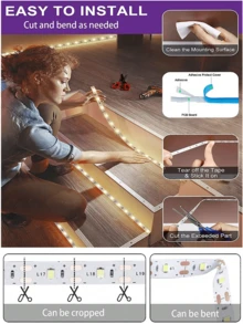 3.28ft Flexible USB LED Light Strip, 5V USB LED Strip Light 3.28ft-50ft, Bedroom LED Light, Flexible USB Light, Cool White/Warm White LED Light, Adhesive & Cuttable, TV Backlight, Bedroom, Cabinet, Kitchen, DIY Light, Eid Al-Adha Celebration - USB Interface - View 6