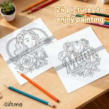 GDTME Libro para colorear "Día de la Madre" impreso por una sola cara de Huise, 24 páginas con páginas interiores gruesas y no transparentes, relajante y que ayuda a aliviar el estrés, diseños a mano coloridos de amor y , adecuado como regalo para Año Nuevo, Pascua, San Valentín, festival de música, temporada de bodas, cumpleaños para adultos y amigos - GY-385 - Ver 5