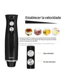 Licuadora, Licuadora de inmersión, Juego de licuadora de mano de 4 en 1, que incluye licuadora multifunción, batidor de huevos, picadora y vaso, adecuada para procesar alimentos y mezclar comida para bebés. - Juego de licuadora negra - Ver 4