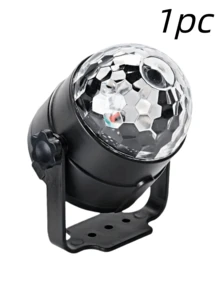 RGB Crystal Magic Ball LED Disco Light - 7 Modes Remote Control Stage Lamp, Suitable For Home Party, KTV, Wedding, Room Decoration, Etc. - Black - View 11
