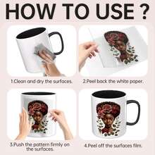 12片/套 UV DTF 杯贴式 UV DTF 转印纸，适用于马克杯、玻璃杯、桌子、椅子、电脑等，高粘度 UV DTF 转印纸（不含马克杯） - 1 Set - 查看 3