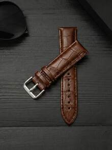 1条男女通用时尚棕色软皮表带，尺寸可选18mm/20mm/22mm，适用于三星Galaxy Watch 7/6/5/4（40mm/44mm）；时尚竹节纹智能手表表带，适用于三星Galaxy Watch 3（41mm/45mm）；经典黑色表带，适用于Watch GT2（46mm）；简约运动表带，适用于华米2/2S；表带配件，适用于三星Gear S2/S3 Classic。 - 深棕色 - 查看 4