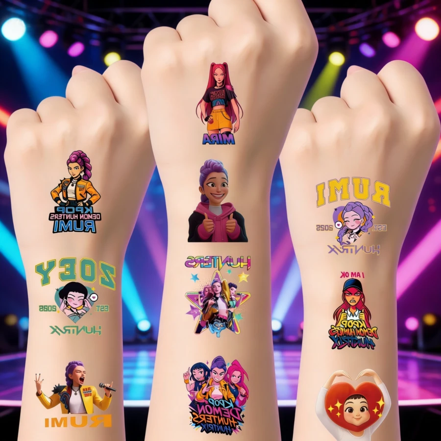 80pcs/4packs K-Pop Girl Group Witch Hunting Cute Stickers, Waterproof Cartoon Stickers Suitable For Laptop, Luggage [Random Styles] - Multicolor - View 1