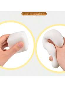 1pc White Simulated Tofu Stress Relief Toy, Slow Rebound Soft Fidget, Squeeze & Squeeze, Soft & Comfortable - Multi-color Random - View 2
