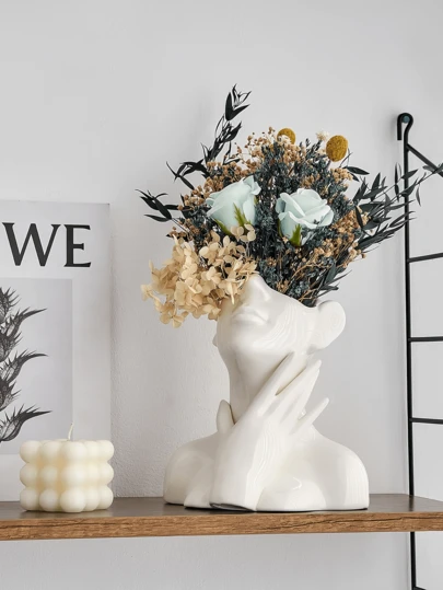 优雅面部造型花瓶 - 现代艺术家居装饰