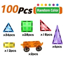 50/100 Stück mittelgroße magnetische Fliesen mit Strass Dekor, kreative Bauklötze, haptische Lernspielzeuge zur intellektuellen Entwicklung, geeignet für Jungen, Mädchen, Feiertage, Geburtstage, Lerngeschenke - Verschiedenfarbig - Übersicht 9