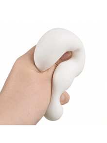 1pc White Simulated Tofu Stress Relief Toy, Slow Rebound Soft Fidget, Squeeze & Squeeze, Soft & Comfortable - Multi-color Random - View 3