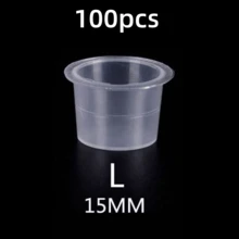 S/M/L Disposable Tattoo Ink Cups, Plastic Pigment Transparent Containers, Tattoo Supplies - Clear - View 9