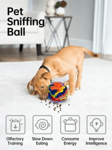 Interactive Dog Snuffle Ball - Dog Toy, Keeps Dogs Busy, Can Be Filled With Treats To Exercise Dog's Sense Of Smell And Slow Down Eating Speed - Blue - View 11