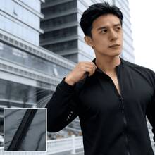 Men's Sports Jacket, Cycling Clothing, Long-Sleeved Sun Protection Clothing, Training Clothing, Casual Wear. - 黑色 - 查看 2