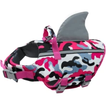 High Buoyancy Shark Shaped Dog Life Jacket, Reflective & Adjustable Life Vest Suitable For Swimming, Boating, Small, Medium And Large Dogs - Red Violet - View 24