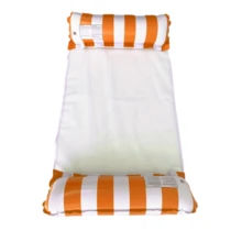 1/2pcs Striped Inflatable Lounger, Durable PVC Material, Double-Tube Hammock Float, Foldable Design, Suitable For Outdoor Beach And Pool Activities, Water Relaxation Lounger, Pool Inflatable, Beach Essentials, Pool Float - Multicolor - View 20
