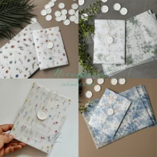 NIEWSPECIAL 20 tờ giấy trong suốt họa tiết hoa lá màu nước, thích hợp cho thiệp mời cưới kích thước 5"x7", làm bao bì giấy trong suốt, thiệp mời cưới tự thiết kế, thiệp mời cưới DIY. - Nhiều màu - Xem 6