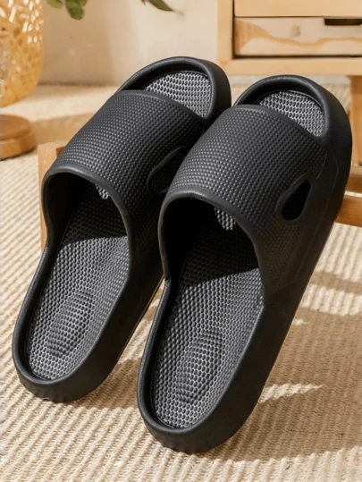 轻便室内拖鞋，适合男士、居家、浴室、淋浴间穿着，防滑，适合户外穿着，舒适柔软，防滑耐磨，平底情侣拖鞋，休闲百搭男女家居拖鞋，沙滩凉鞋，男士人字拖，黑色拖鞋