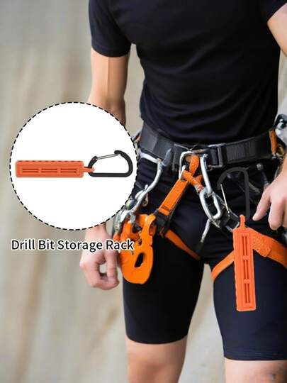 1pc 10-Slot Screwdriver Bit Holder Organizer, 1/4" Hex Screwdriver Bit Holder With Carabiner, Keychain Screwdriver Bit Storage Box, Suitable For DIY And Professional Organization