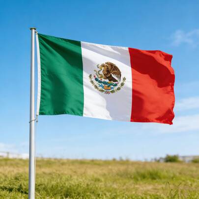 3x5 Ft Double-Sided Durable Woven Polyester Mexico National Flag, Embroidered Design, Indoor/Outdoor Use, Hand Waving Flag, 2026 World Cup Venue Decor