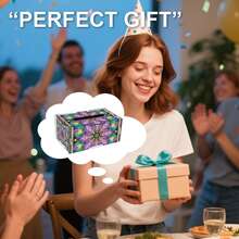 1pc Diamond Painting Tissue Box Kit, Flower & Mushroom Pattern, Wooden Material, Handmade DIY Dotted Rhinestone Craft, Partial Mosaic Handmade, Suitable For Home Living Room, Office Desk - View 9