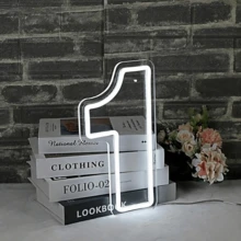 1pc USB Powered Neon Light Number 0-9 Sign Board, Minimalist And Fashionable Design For Birthday Party, Wedding Or Other Gatherings Atmosphere Lighting - White - View 4