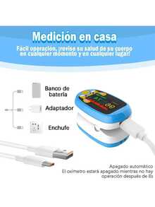 Oxímetro de pulso USB rojo, paquete de dos, fabricado en caucho, adecuado para uso doméstico por niños pequeños. - Ver 13