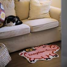 1 pieza Alfombra con diseño de signo de dólar, flor y nube, alfombra de bolsa de riqueza, alfombra personalizada creativa, estilo dulce para niña, alfombra de moda multifuncional y creativa para sala de estar, dormitorio, entrada, cocina, baño, sala de juegos, estudio, esponjosa y suave para otoño/invierno - Multicolor - Ver 9