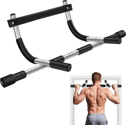 Kynley Barra de exercícios para porta, sem parafusos, até 100 kg – Ajustável e multifuncional 3 em 1 – Aço reforçado de alta resistência – Instalação rápida e segura com aderência antiderrapante ✅ Entrega em Espanha em 48/72 horas