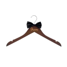 1 pieza/2 piezas Percha para vestido de novia y novio, percha de madera para vestido de novia con lazo, percha para vestido de novia, ideal para regalo de boda, accesorios de boda, regalo para despedida de soltera, decoración de boda, decoración navideña, decoración de habitación y decoración del hogar - Blanco y Negro - Ver 10