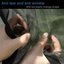 Family-Proof Double Zipper Insect Screen Curtain, Keep Bugs Out While Letting Fresh Air In, Breathable PP Mesh For Bedroom Windows & Greenhouse - Black - View 5