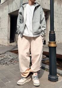 Nike Solo Swoosh Logo Embroidered Zip-Up Hooded Jacket, Men's, Grey - Grey - View 2