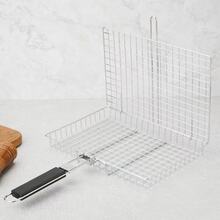 1pc Stainless Steel Foldable Barbecue Grill, Non-Stick Detachable, Portable BBQ Net Suitable For Fish And Vegetables, Thick Outdoor Grill Accessory - Multicolor - View 3