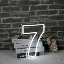 1pc USB Powered Neon Light Number 0-9 Sign Board, Minimalist And Fashionable Design For Birthday Party, Wedding Or Other Gatherings Atmosphere Lighting - White - View 13