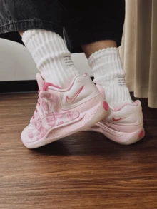 Nike KD 18 "Aunt Pearl" EP Basketball Shoes, Comfortable, Durable, Breathable, Supportive, Traction, Pink, Men - 粉色 - 查看 8