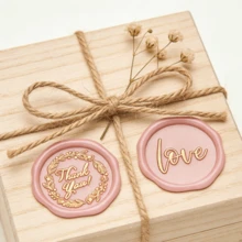 BAOFALI 1pc English Blessing Wax Seal Stamp Head, Includes Patterns Like "Blessing", "Happiness", "Thank You", "Happy Birthday", "Love", Suitable For Wedding Invitations, Gift Packaging, Etc. - Single Piece - View 6