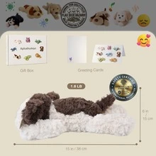 KOWSi Microwavable Heating Pad Narwhal Lion Sloth Golden Retriever Plush - Weighted Stuffed Animal Toy With Tourmaline Beads & Lavender - 1.8 Lb For Long Lasting Cozy Warmth - Includes Gift Box & Greeting Card - Golden Retriever - View 7