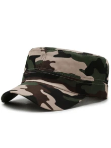 1顶男士春秋季迷彩平顶帽，遮阳学生迷彩帽 - E - 查看 5