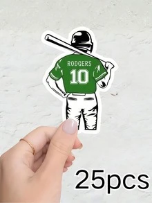 1/10/25/50/100/150pcs Customized Baseball Stickers, Can Print Logo/Text/Phone Number/Email - Asymmetrical Shape, Suitable For Home And Office Decor Stickers, Sports Labels, Business Branding, Custom Name, Custom Decorative Stickers, Holiday Decor, Invitation Seals, Candy Box Labels, Guest Favors, Birthday Gift Stickers, Gifts For Boyfriend, Anniversary Gift Stickers, Gifts For Girlfriend - Multicolor - View 17