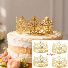 Vương miện đính ngọc trai pha lê vàng/bạc dùng trang trí bánh kem, thích hợp cho đám cưới, sinh nhật, trang trí hoa, quà tặng Ngày của Mẹ. - Vàng - Xem 23