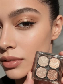 DIKALU Four-Color Eyeshadow Palette, 1 Piece, Long-Lasting Color, Women's Eye Makeup Product - Diamond Crystal Chandelier - View 4