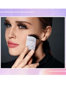 18片自粘式假睫毛条 - 无需胶水即可轻松佩戴，适用于大多数假睫毛，无香型（附赠月牙形假睫毛托架） - 黑色 - 查看 5