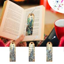 3pcs Diamond Painting Bookmarks - Peacock, Bird Series Patterns, Acrylic Material With Special Shaped Gems Pendant, For Home Office Supplies Reading, Hobbyist Gifts - View 17
