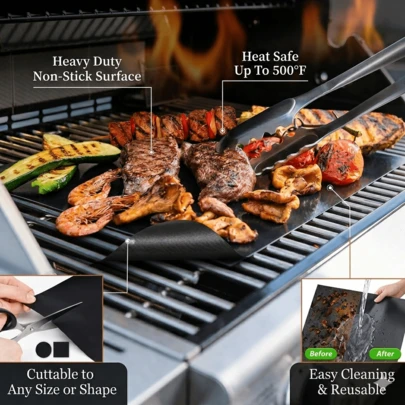 1/2/3 Piezas Tapetes de Horno Antiadherentes de Alta Resistencia al Calor y Reutilizables, Fáciles de Limpiar, Aptos para Hornos Eléctricos, de Gas y Parrillas | Diseño Atrapa Suciedad | Ideal para Pizza y Diversas Necesidades de Horneado