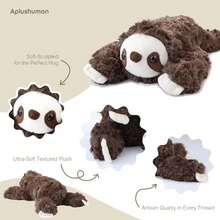 KOWSi Microwavable Heating Pad Narwhal Lion Sloth Golden Retriever Plush - Weighted Stuffed Animal Toy With Tourmaline Beads & Lavender - 1.8 Lb For Long Lasting Cozy Warmth - Includes Gift Box & Greeting Card - Brown Sloth - View 6